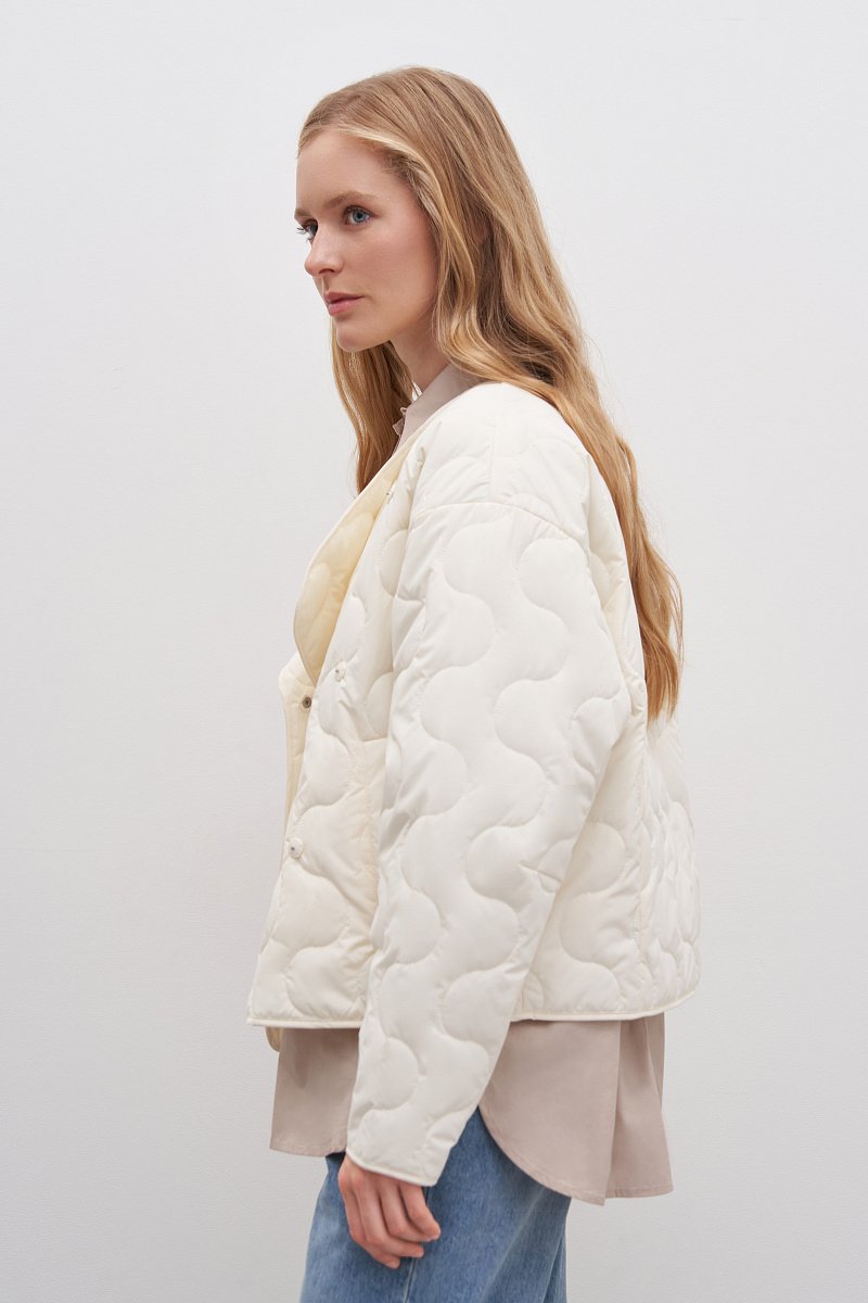 Куртка утепленная с V-образным вырезом, Модель FAD11042, Фото №4