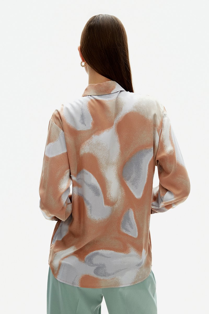 женская рубашка с цветочным орнаментом, Модель FAD110250, Фото №4