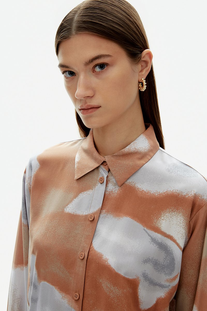 женская рубашка с цветочным орнаментом, Модель FAD110250, Фото №5