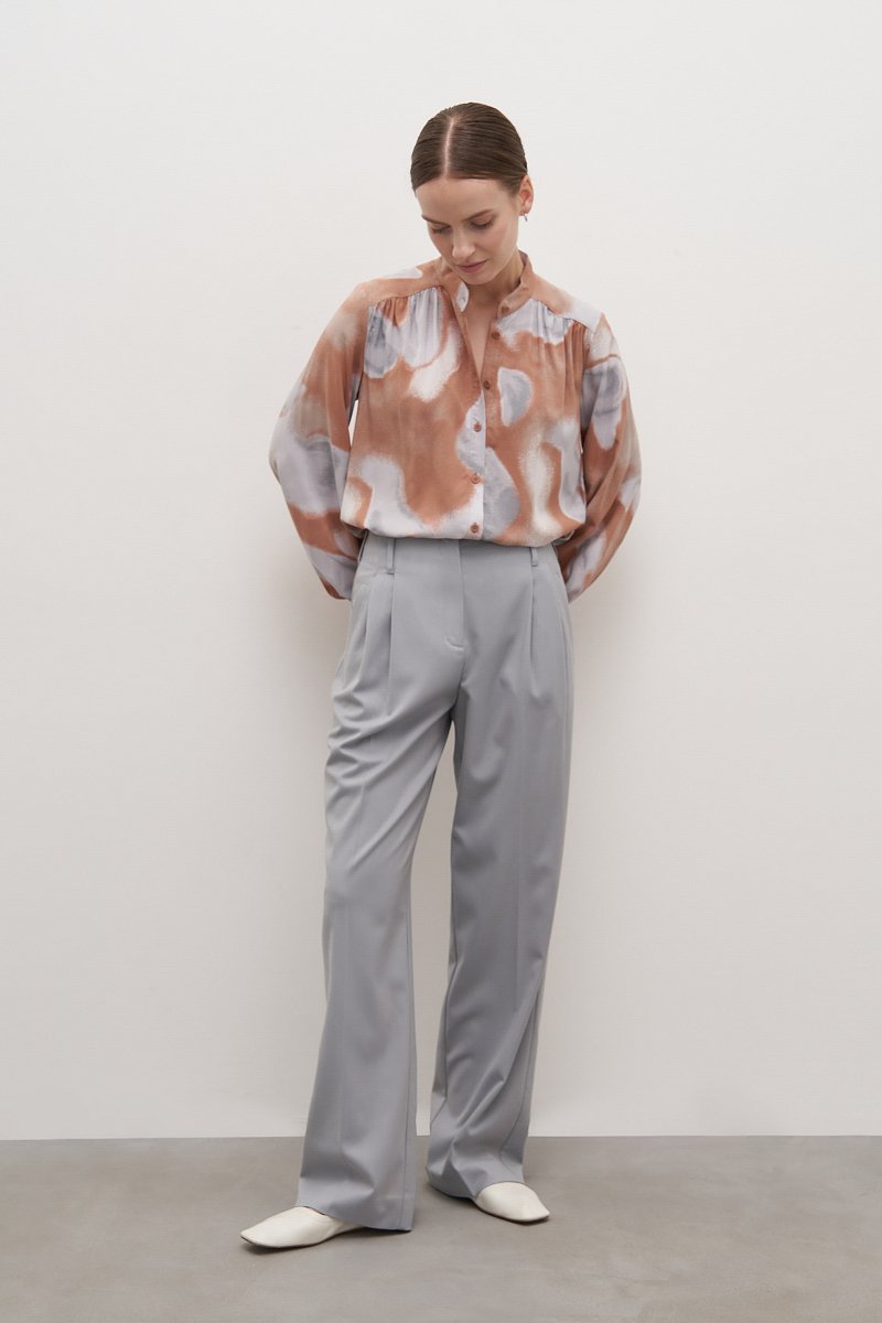 Женская блузка с цветочным узором с вискозой, Модель FAD110251, Фото №2