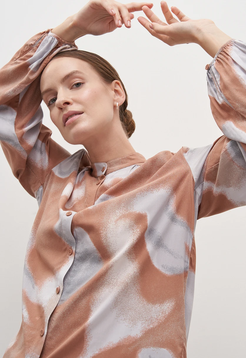 Блузка с воротником-стойкой, Модель FAD110251, Фото №3