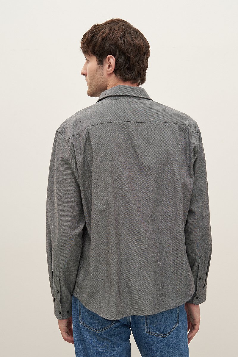 Рубашка из хлопка с отложным воротником, Модель FAD21097, Фото №5