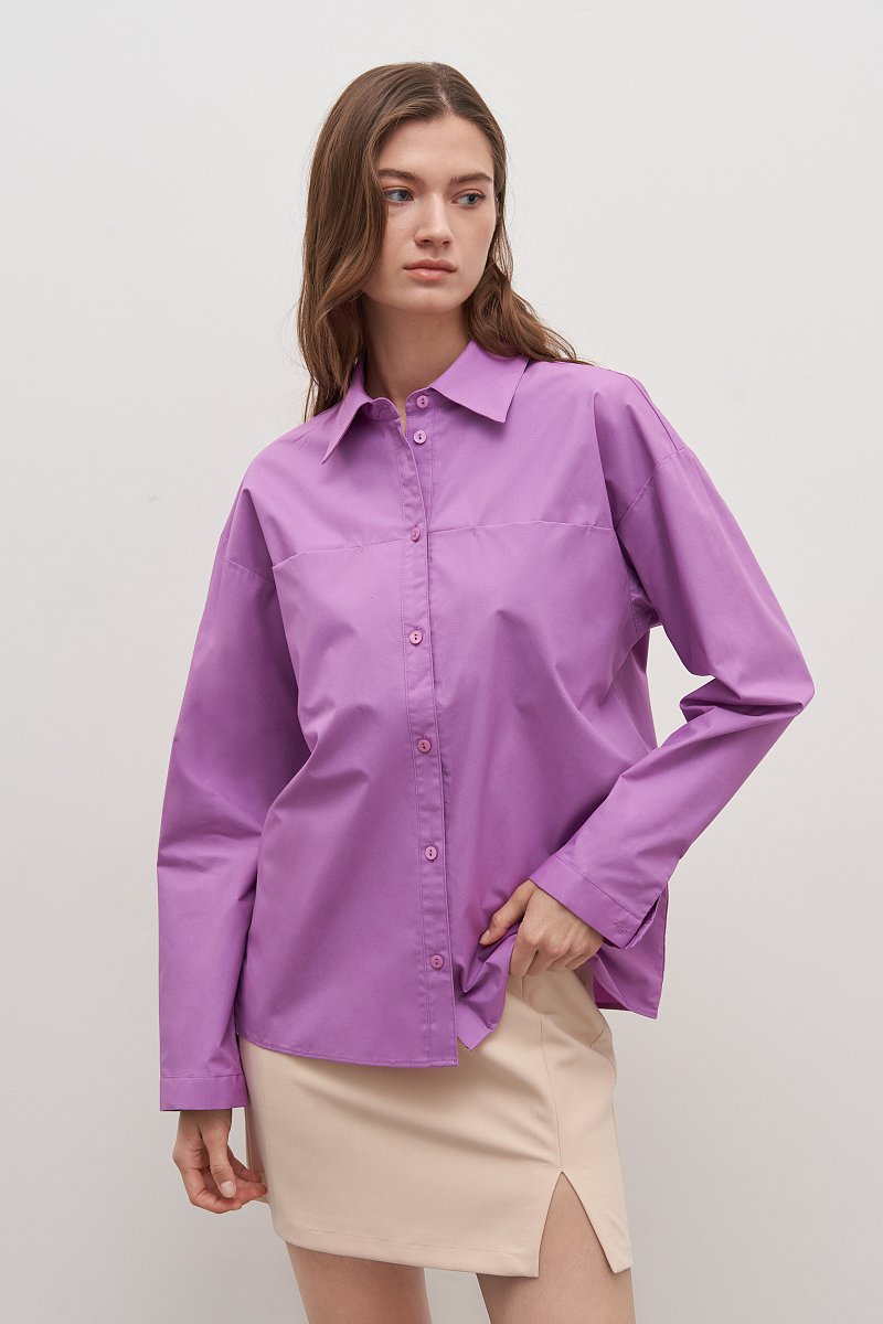 женская рубашка из хлопка с длинным рукавом, Модель FAD110155, Фото №1