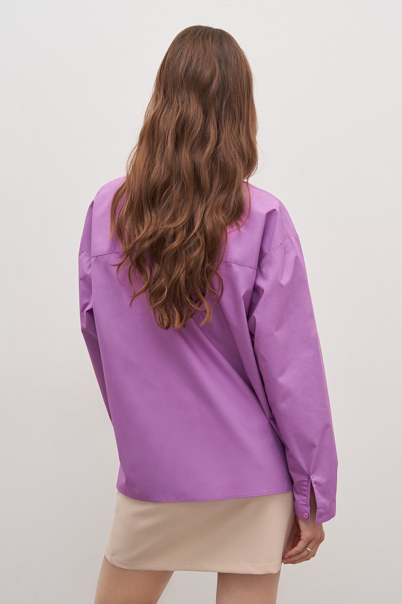 Рубашка свободного силуэта из хлопка, Модель FAD110155, Фото №4