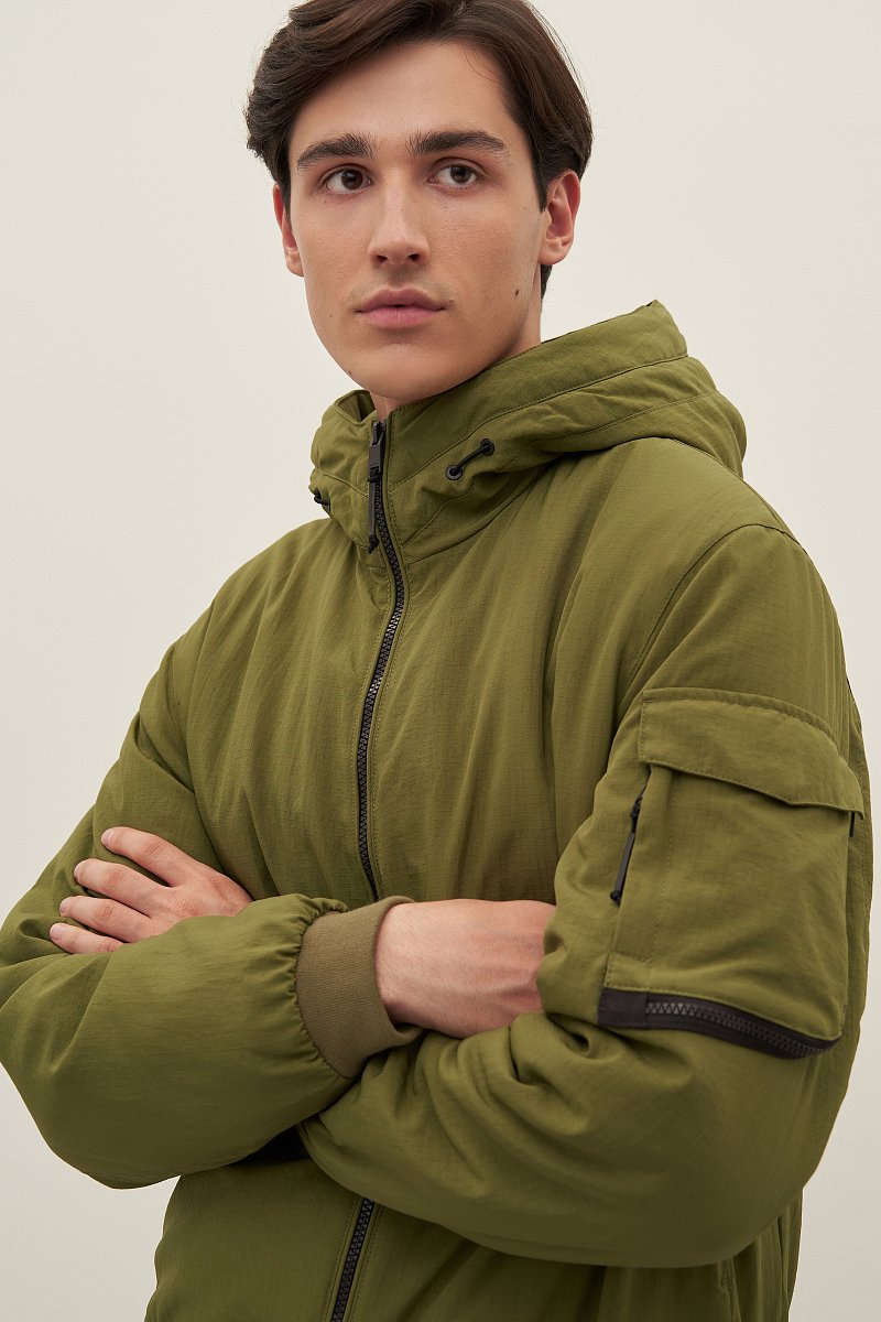 Куртка-бомбер утепленная с эластичным поясом, Модель FAD21022, Фото №3