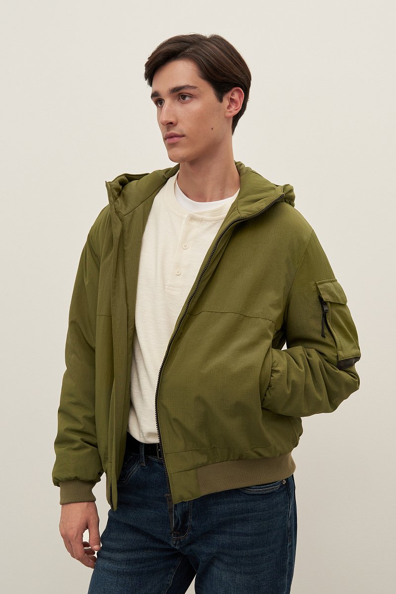 Куртка-бомбер утепленная с эластичным поясом, Модель FAD21022, Фото №4