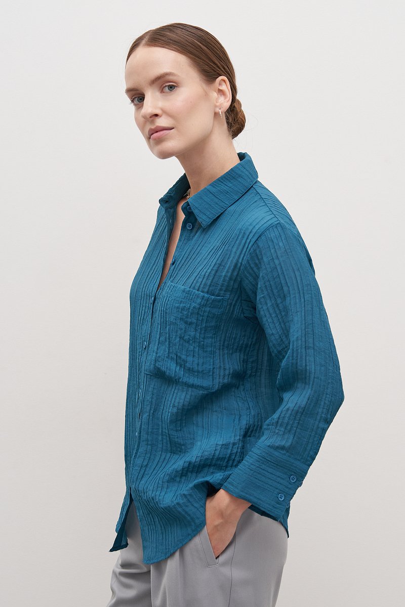 Рубашка с длинным рукавом с вискозой, Модель FAD110193, Фото №4