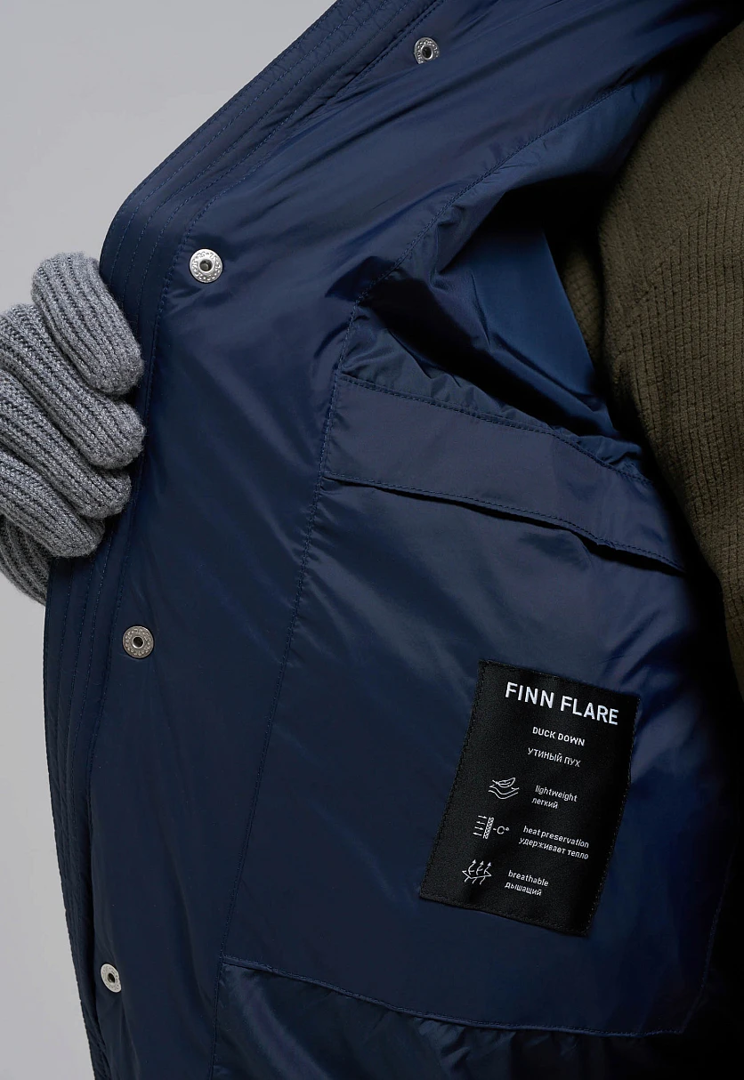 Пуховая стеганая куртка с капюшоном, Модель FAE21093, Фото №8