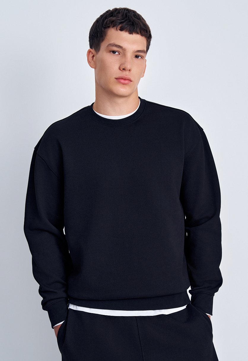 Толстовка из хлопка свободного кроя Толстовка из хлопка свободного кроя