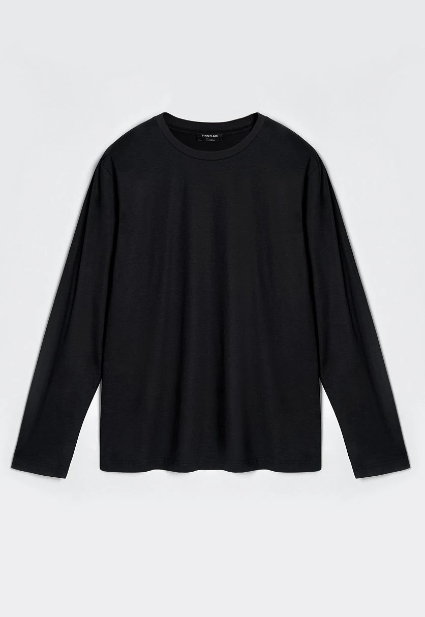 Лонгслив из мерсеризованного хлопка, Модель FAE210113, Фото №7