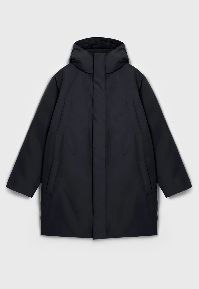 Пуховое пальто с капюшоном и отложным воротником, Модель FAE21013, Фото №11