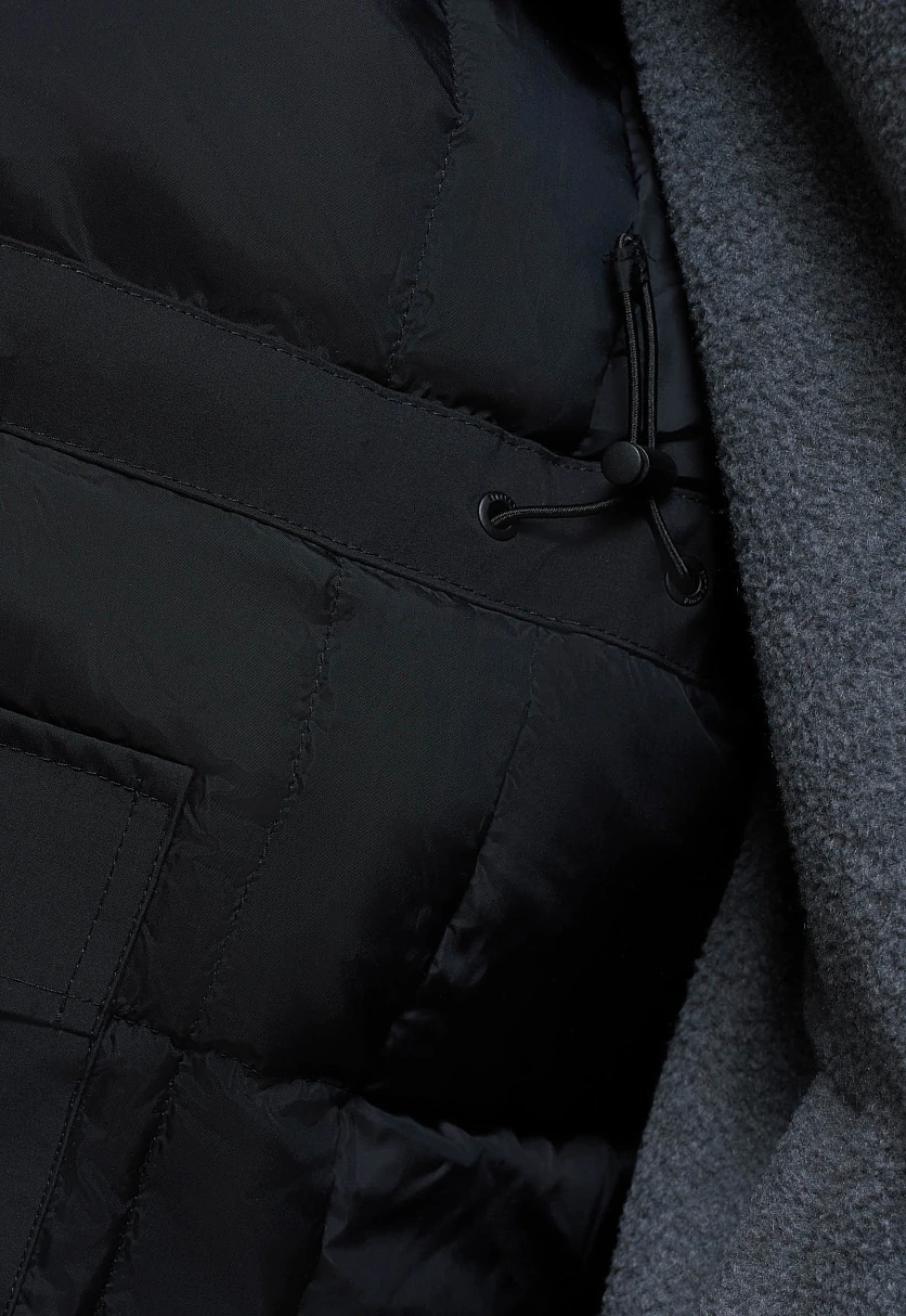 Пуховое пальто с капюшоном и отложным воротником, Модель FAE21013, Фото №10