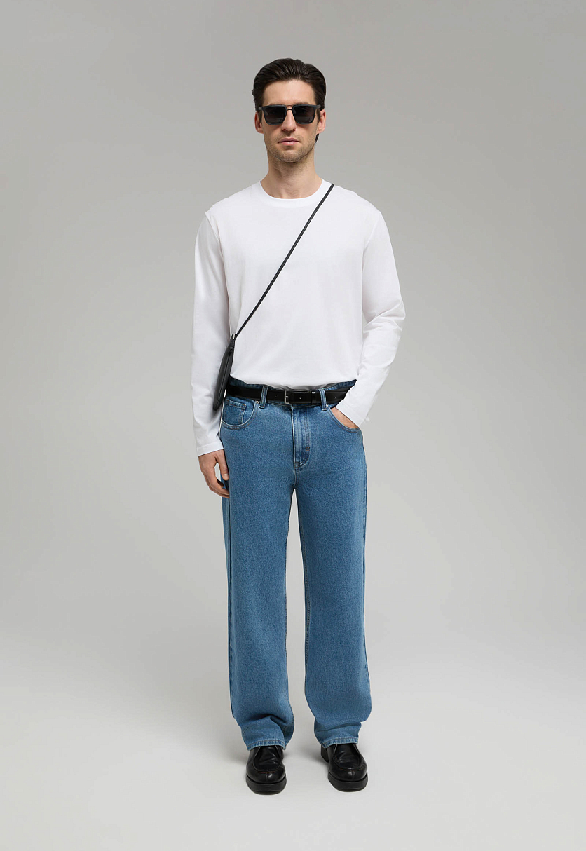 Лонгслив из мерсеризованного хлопка