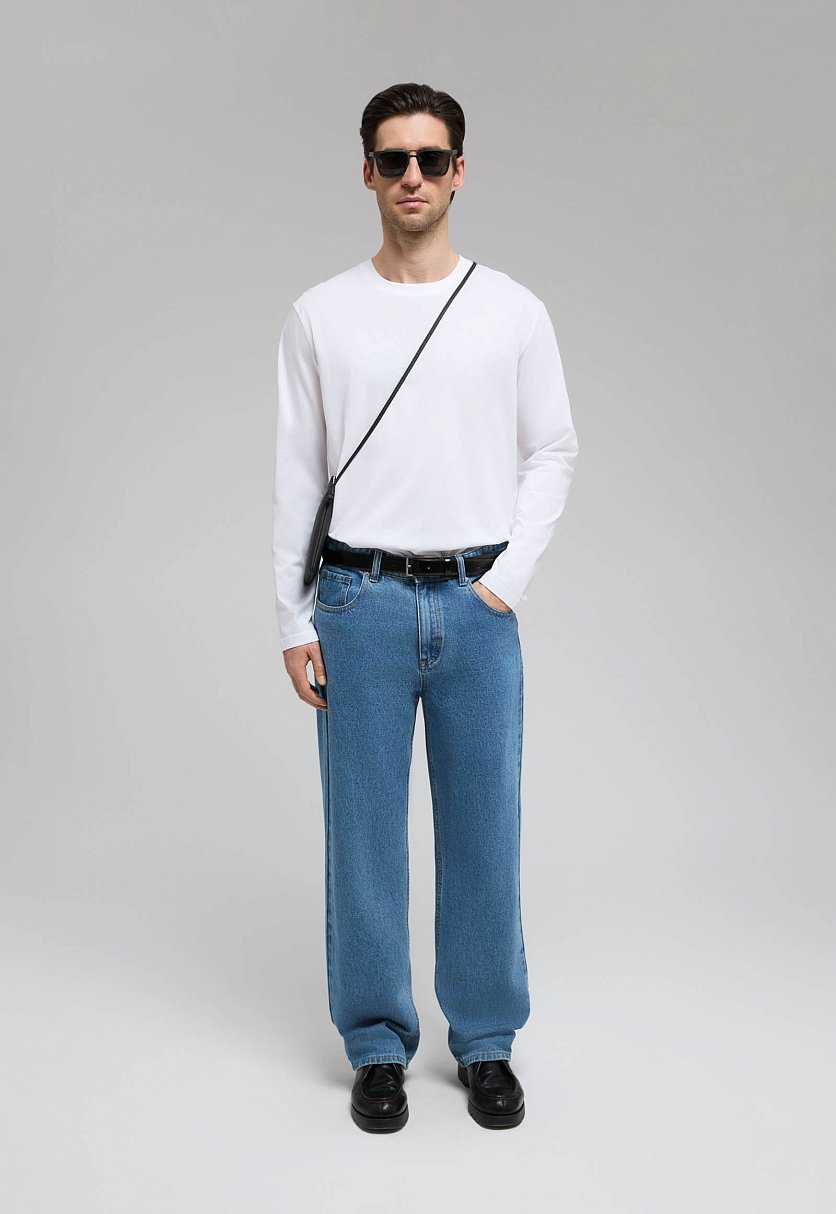 Лонгслив из мерсеризованного хлопка