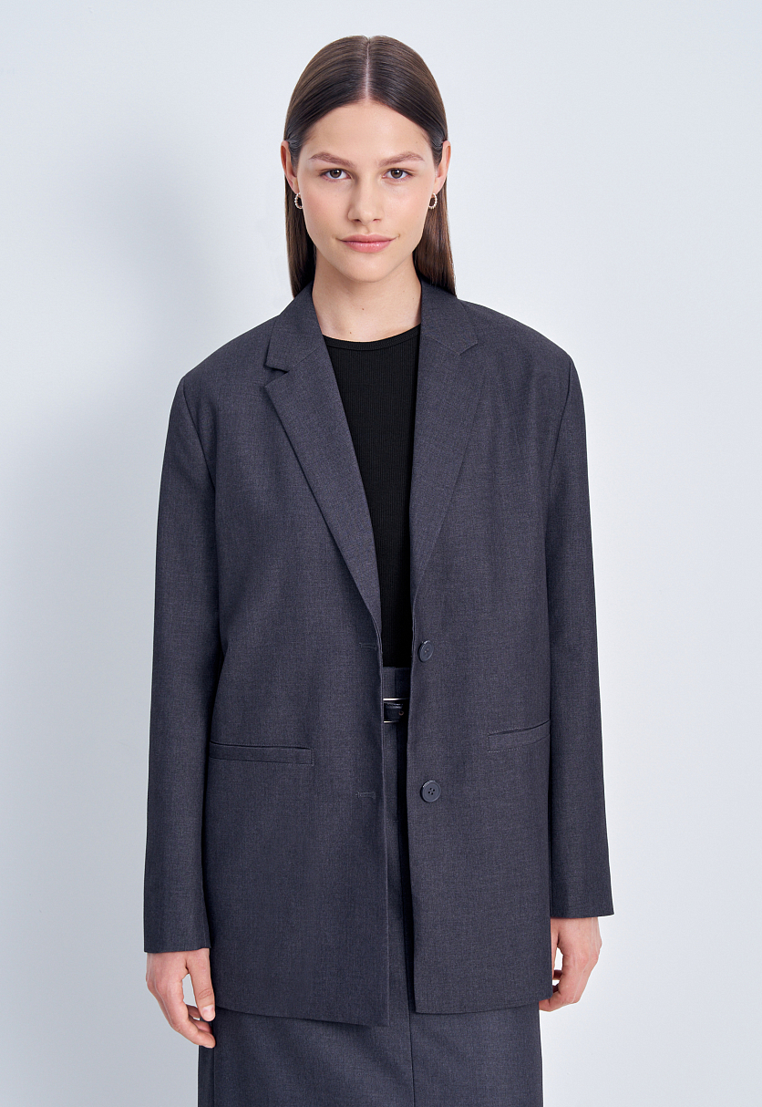 Однобортный жакет прямого силуэта