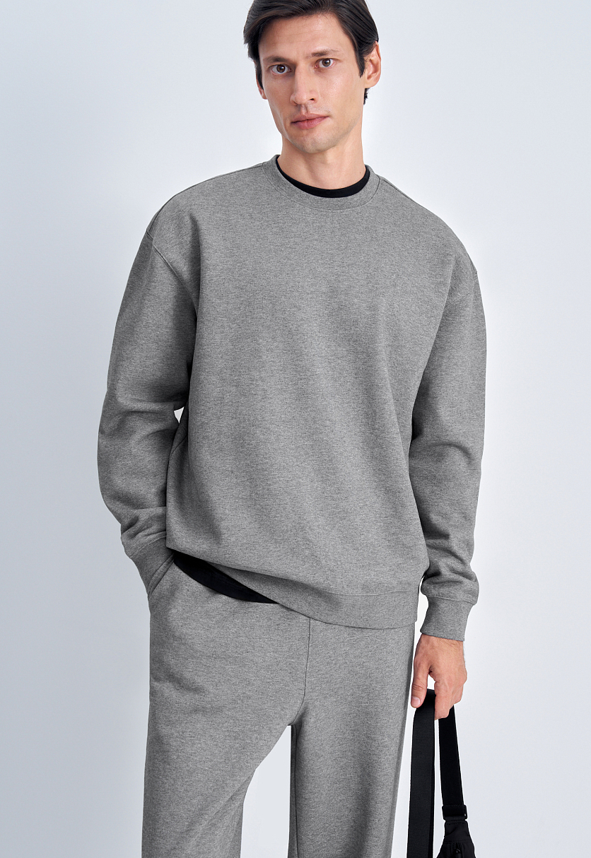 Толстовка из хлопка свободного кроя Толстовка из хлопка свободного кроя