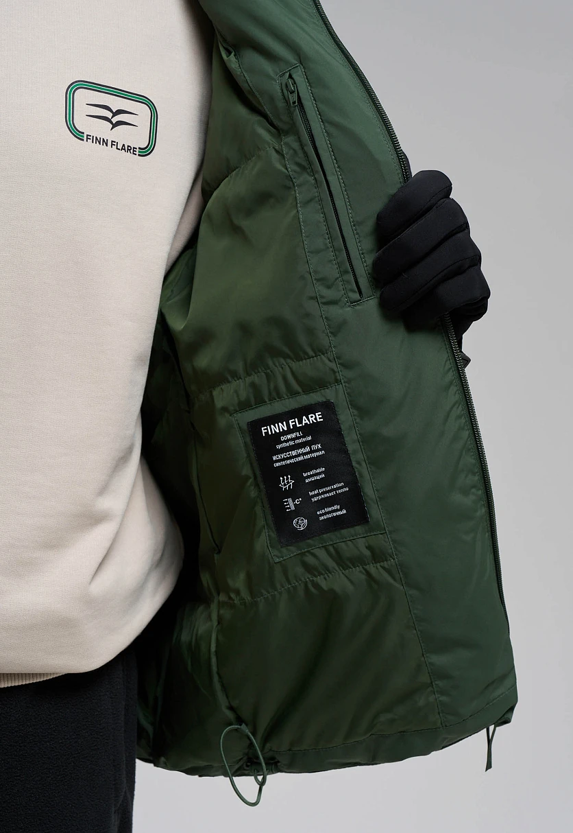 Утепленная куртка с воротником-стойкой, Модель FAE21003, Фото №8