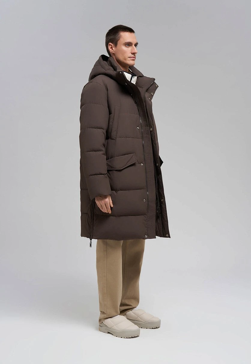 Однобортное пальто с капюшоном, Модель FAE210115, Фото №2