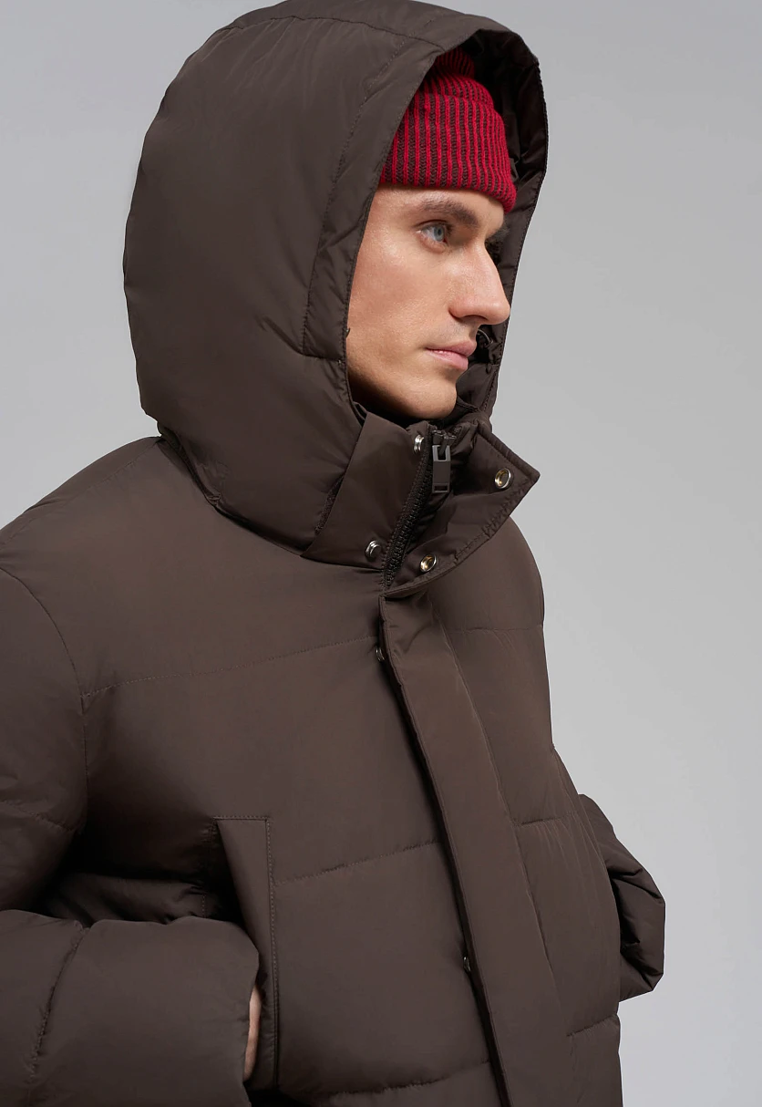 Однобортное пальто с капюшоном, Модель FAE210115, Фото №6