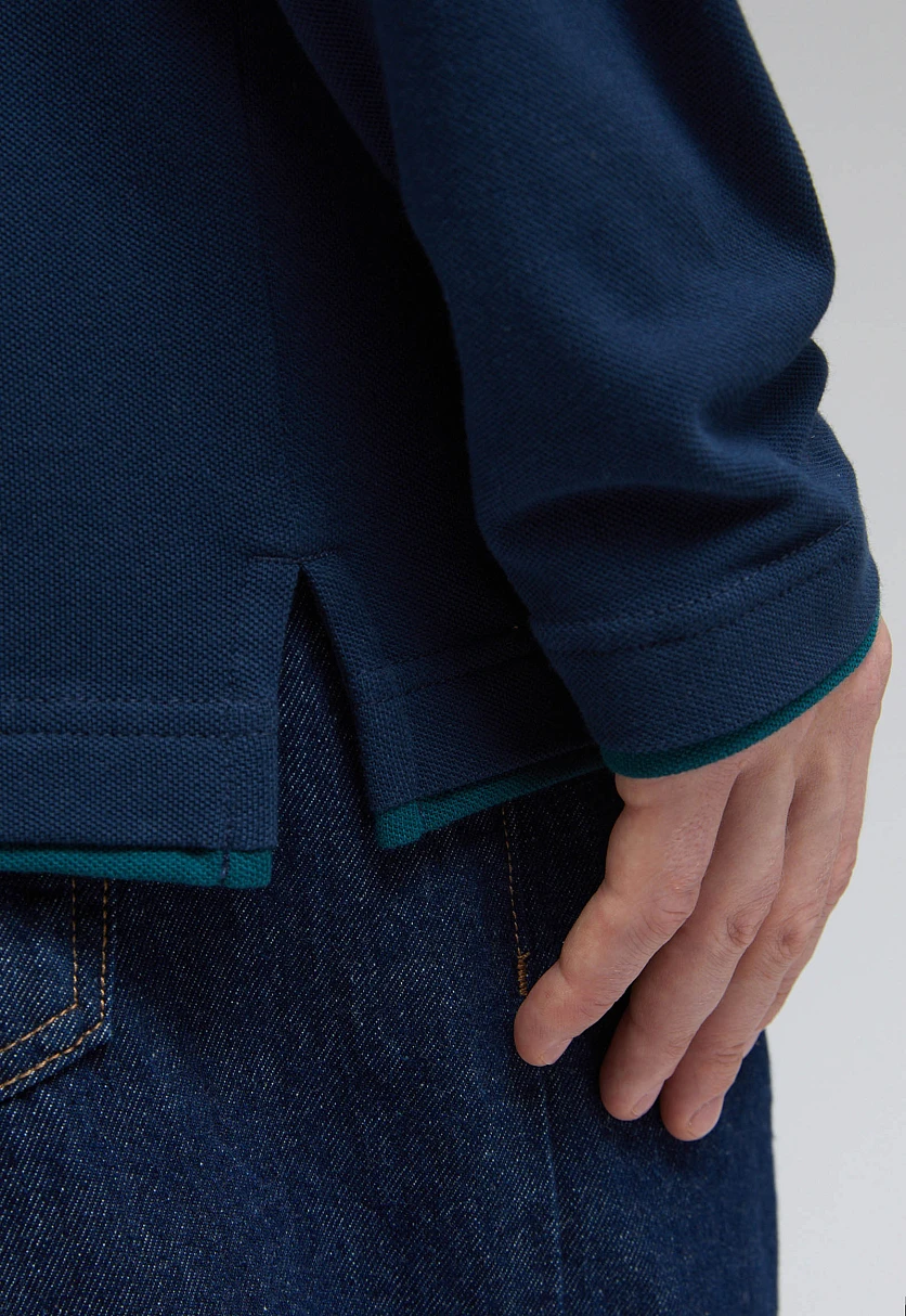 Поло из хлопка пике с длинным рукавом, Модель FAF21077, Фото №5