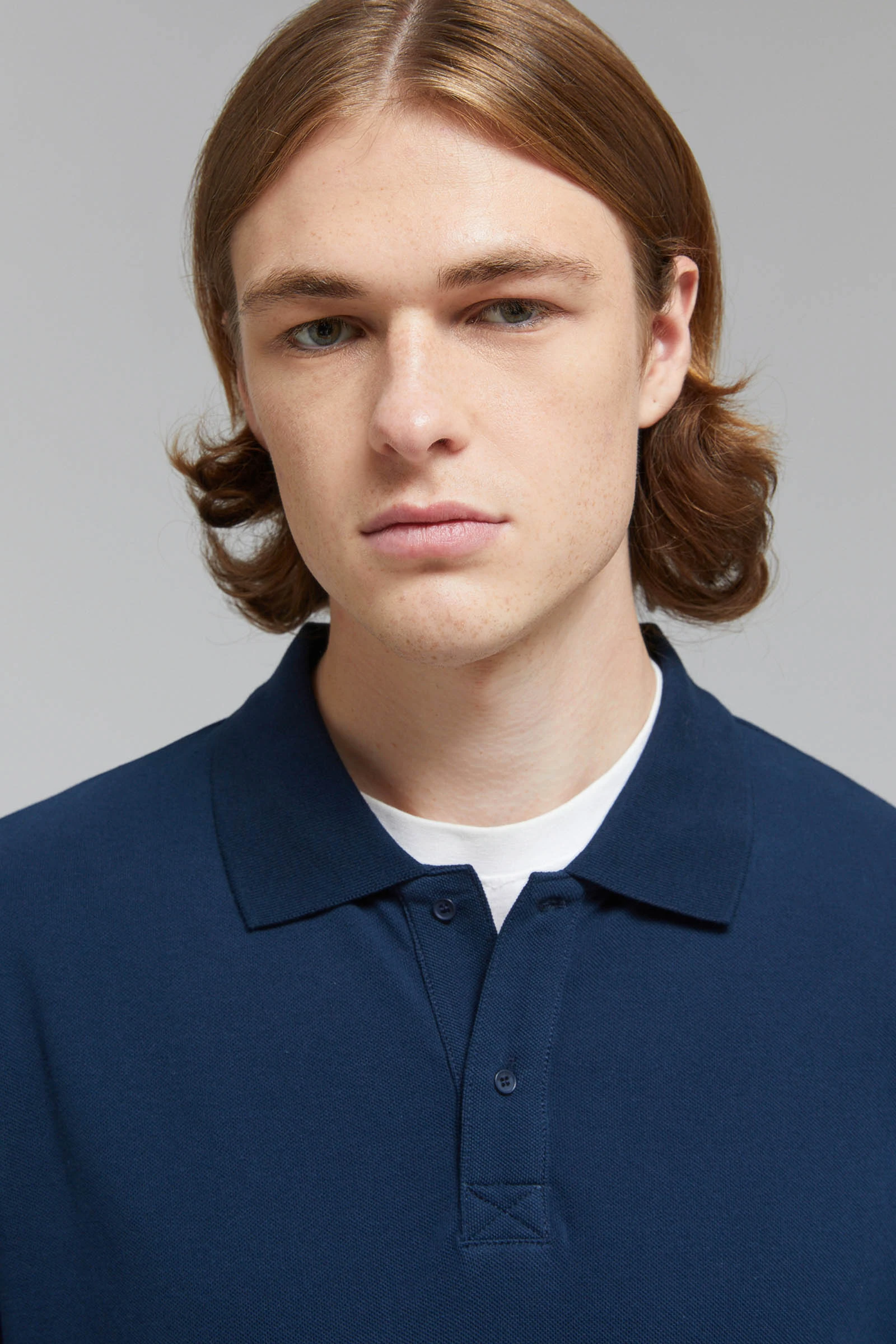 Поло из хлопка пике с длинным рукавом, Модель FAF21077, Фото №8