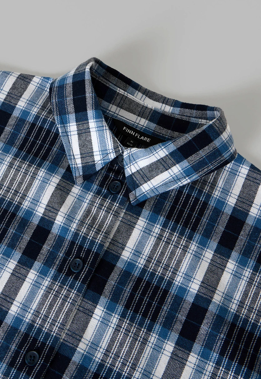 Рубашка из хлопковой фланели в клетку, Модель FAF110103, Фото №6
