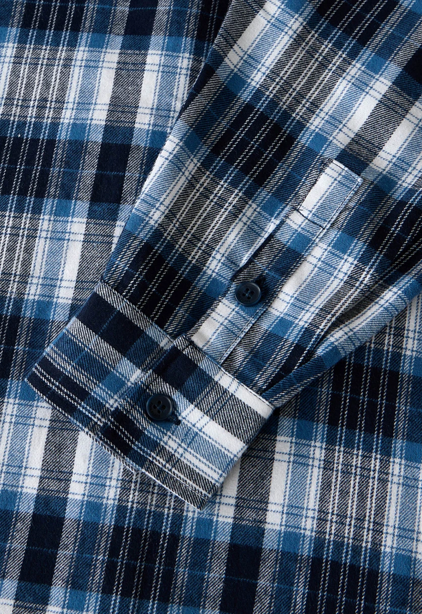 Рубашка из хлопковой фланели в клетку, Модель FAF110103, Фото №7