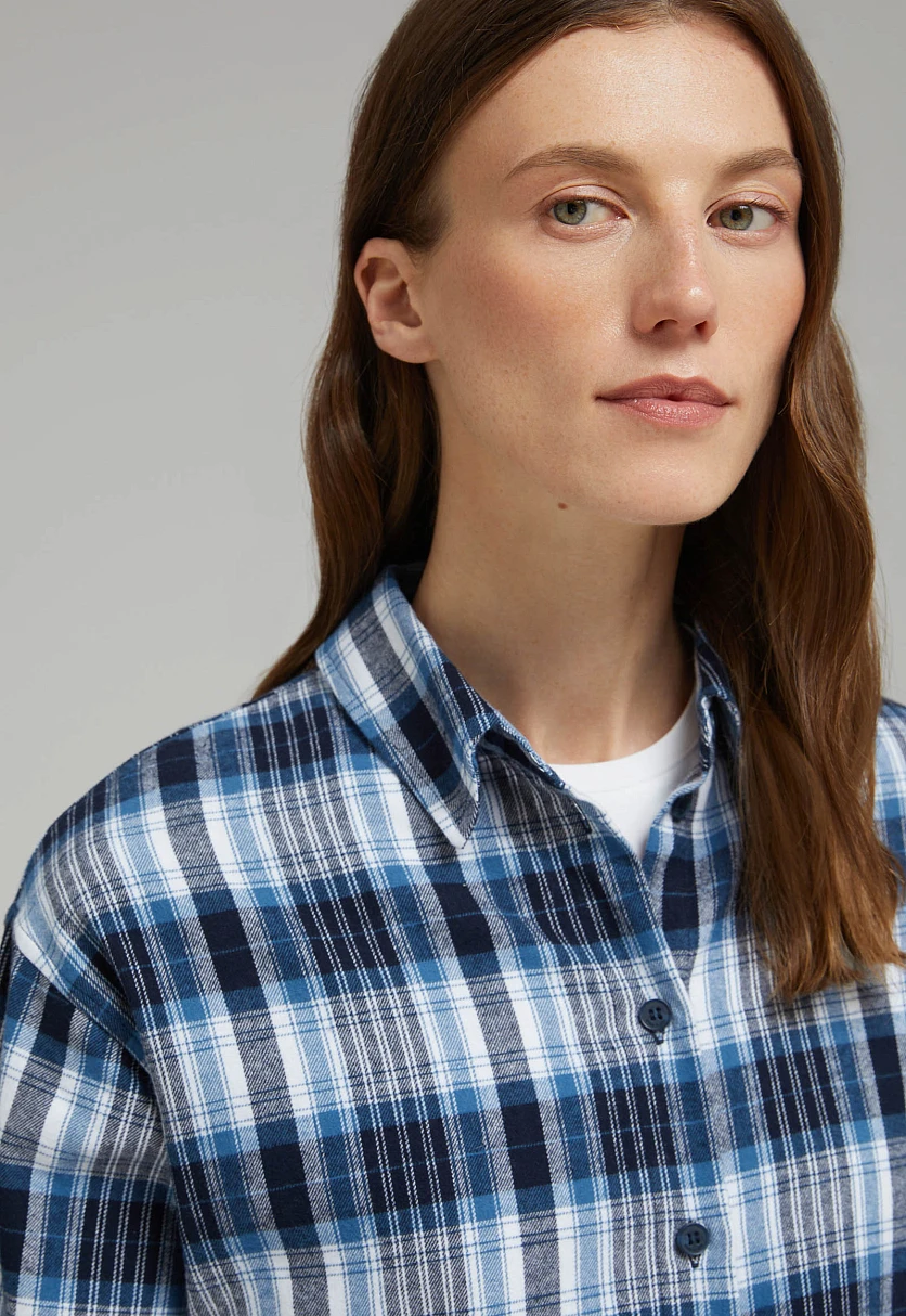 Рубашка из хлопковой фланели в клетку, Модель FAF110103, Фото №8