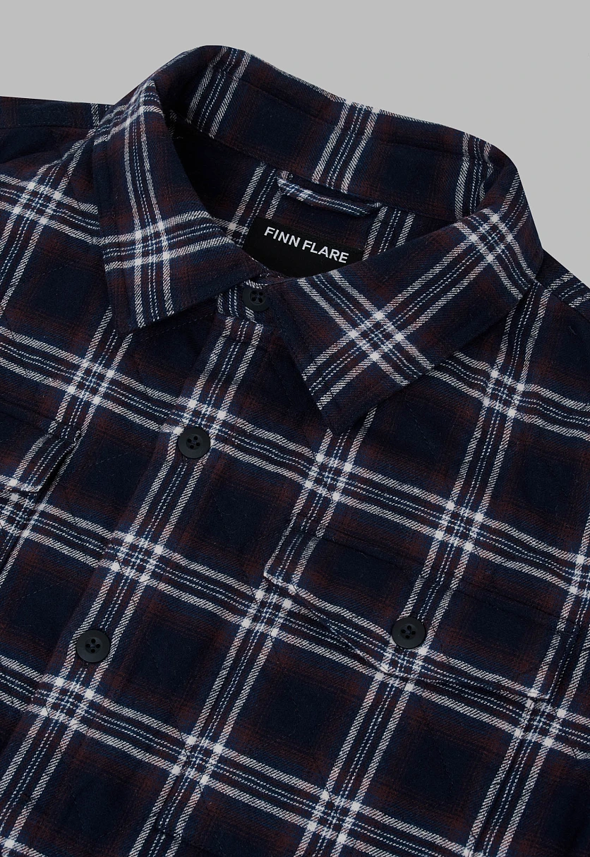 Утепленная куртка-рубашка в клетку, Модель FAF21000, Фото №5