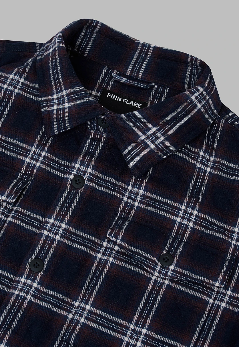 Утепленная куртка-рубашка в клетку, Модель FAF21000, Фото №6