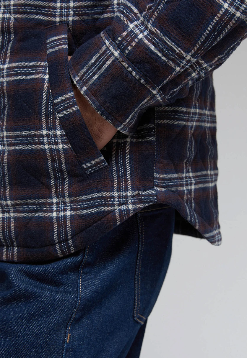 Утепленная куртка-рубашка в клетку, Модель FAF21000, Фото №6