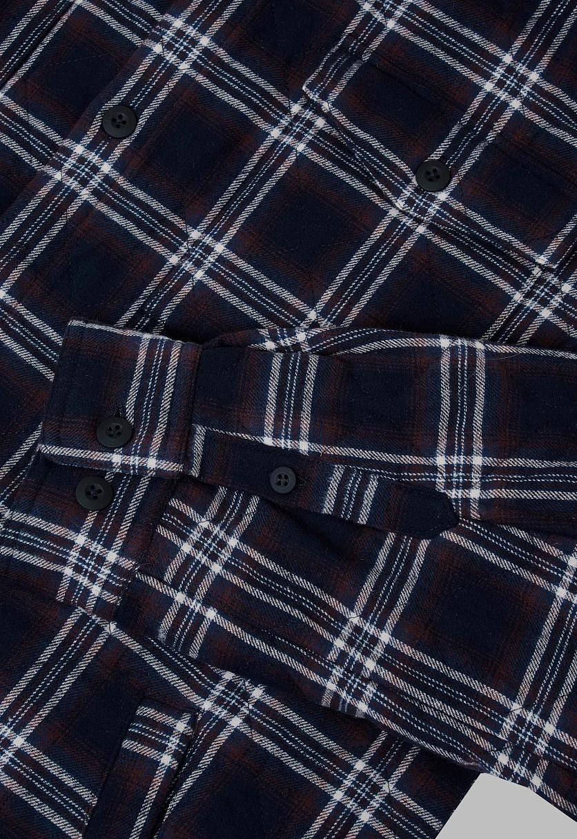 Утепленная куртка-рубашка в клетку, Модель FAF21000, Фото №7