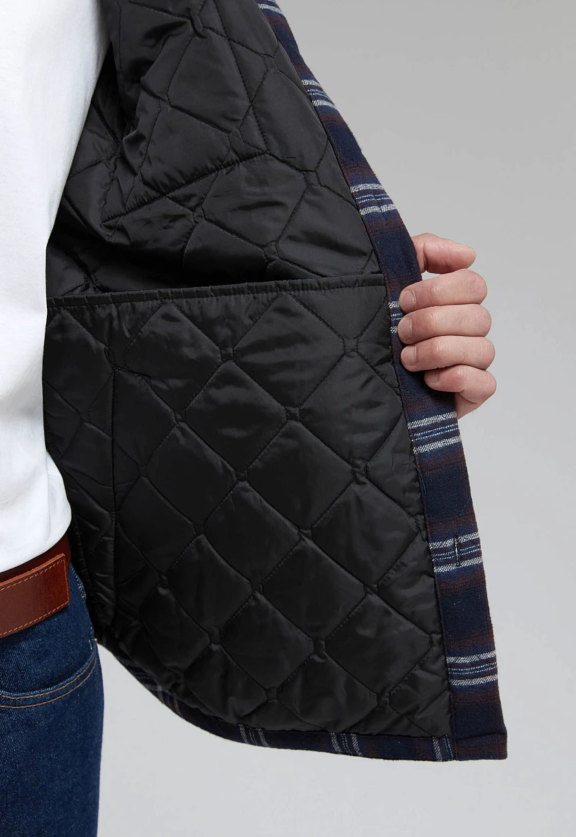 Утепленная куртка-рубашка в клетку, Модель FAF21000, Фото №8