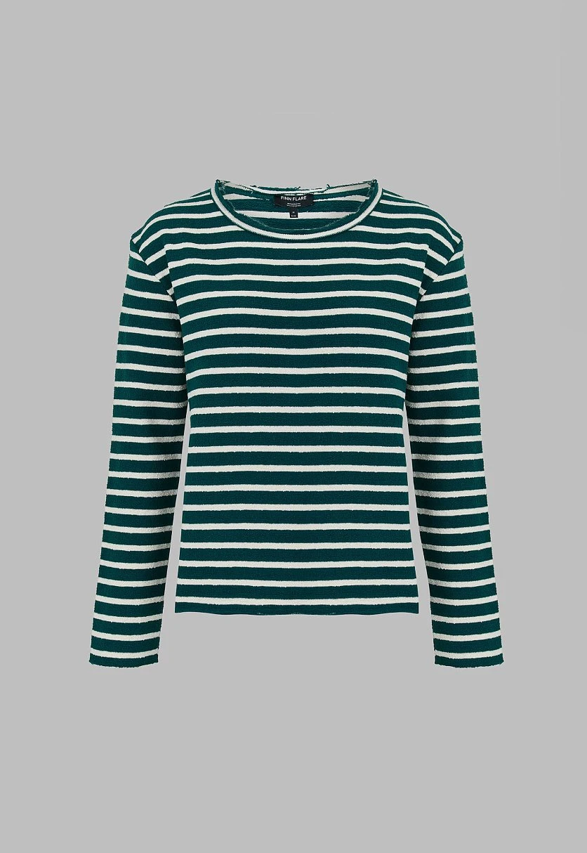 Лонгслив из хлопка в полоску, Модель FAF110129, Фото №2