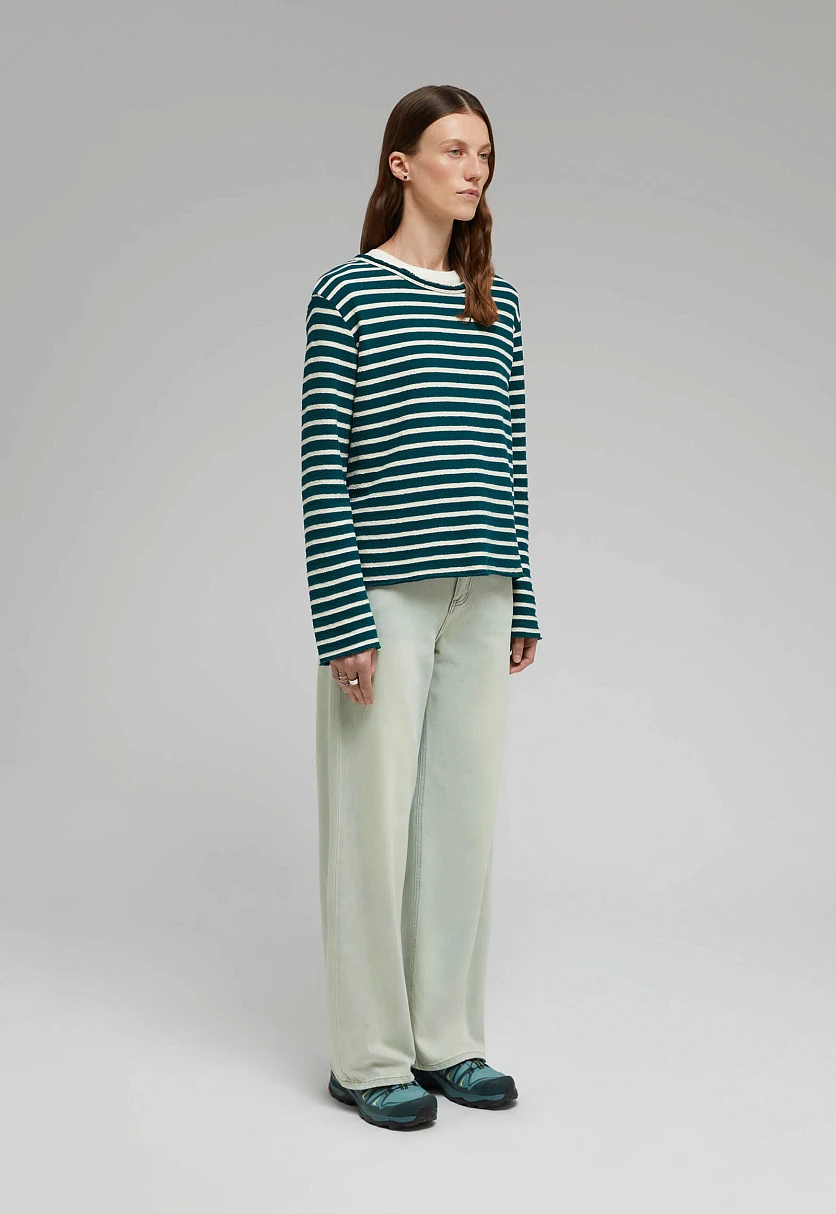 Лонгслив из хлопка в полоску, Модель FAF110129, Фото №3