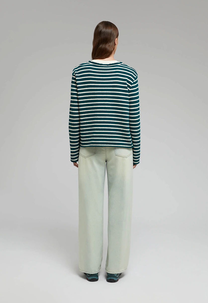 Лонгслив из хлопка в полоску, Модель FAF110129, Фото №4