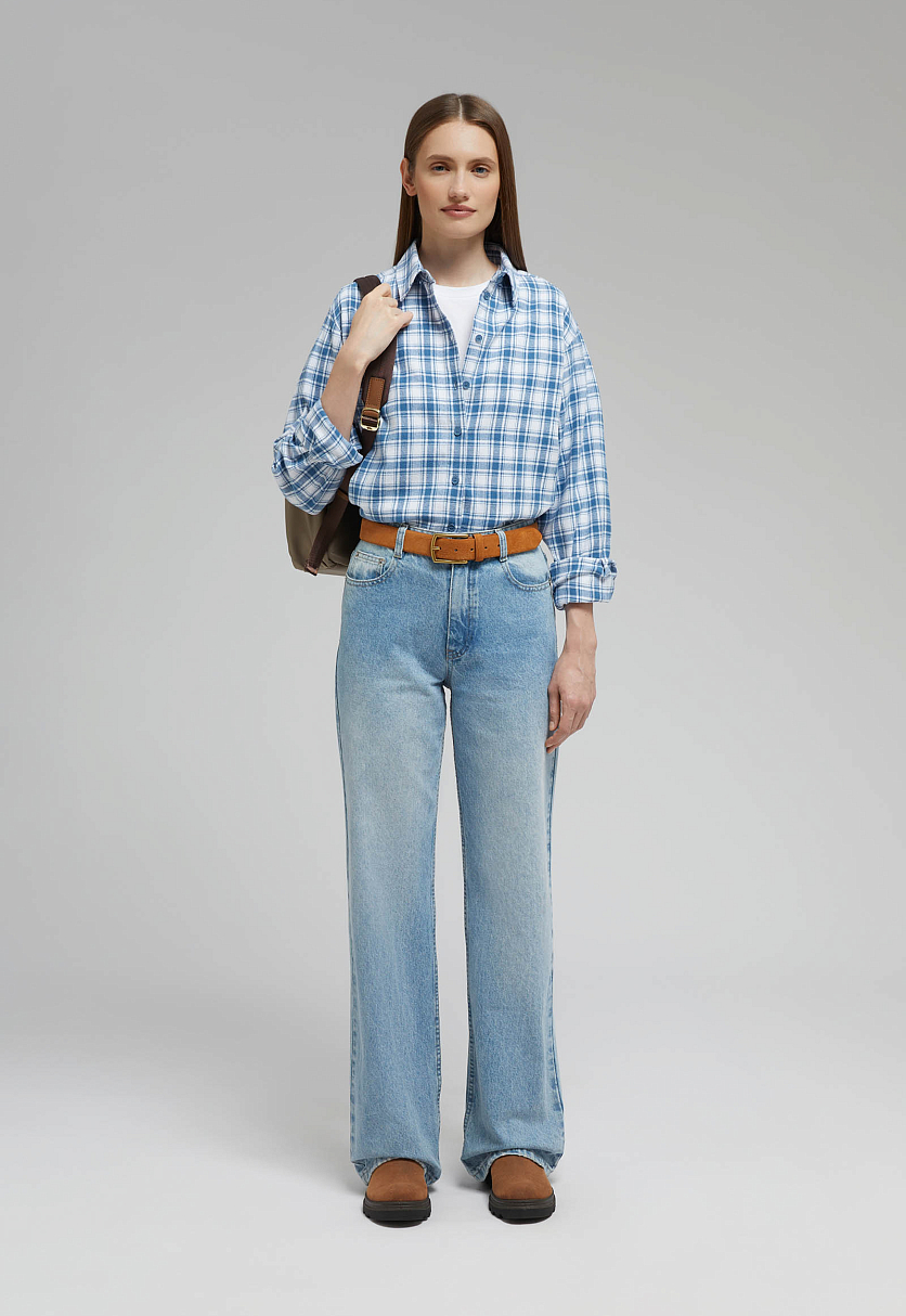 Рубашка из 100% хлопка в клетку