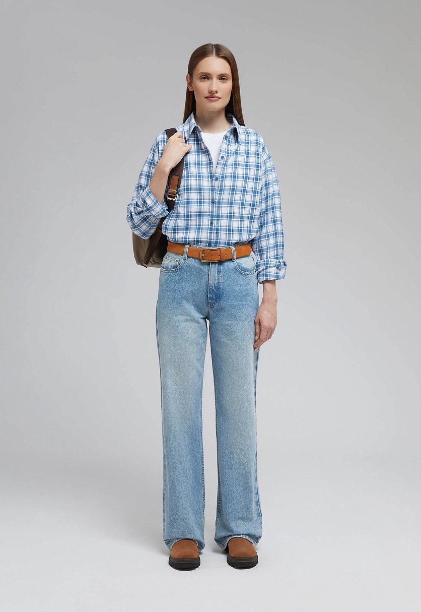 Рубашка из 100% хлопка в клетку