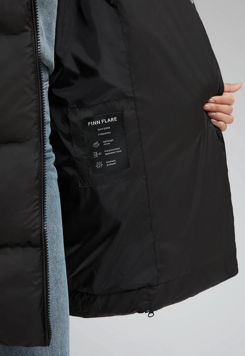 Стеганый пуховик с натуральным пухом, Модель FAF11009, Фото №8