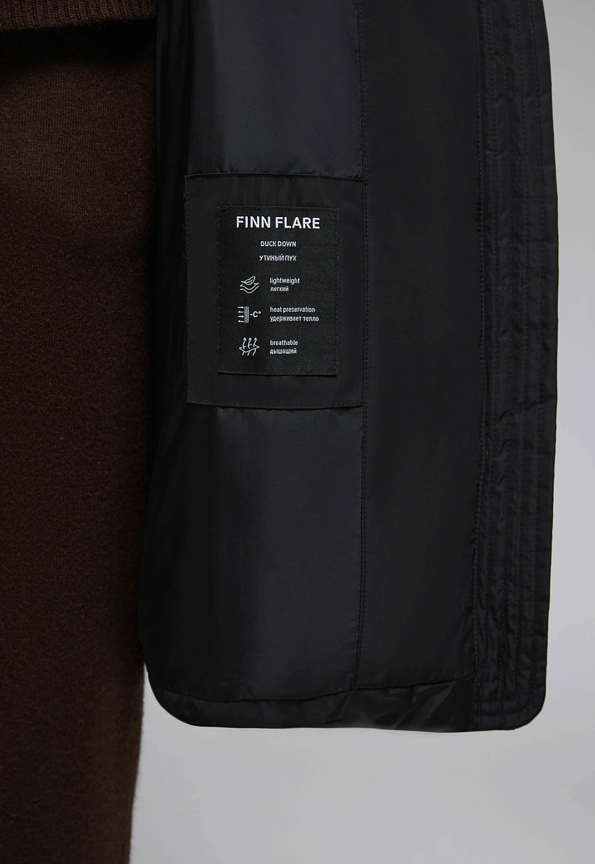 Длинный пуховик с натуральным пухом, Модель FAF11045, Фото №11