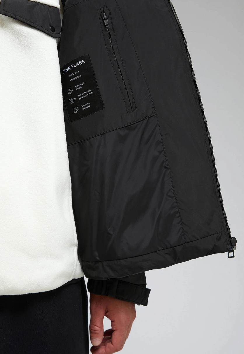 Стеганый пуховик с натуральным пухом, Модель FAF21096, Фото №8