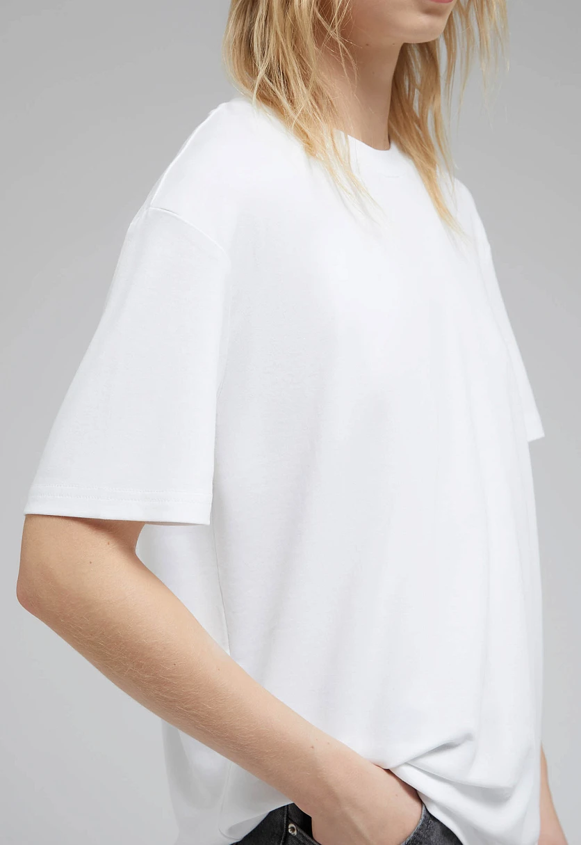 Футболка свободного кроя из хлопка, Модель FAF110142, Фото №6