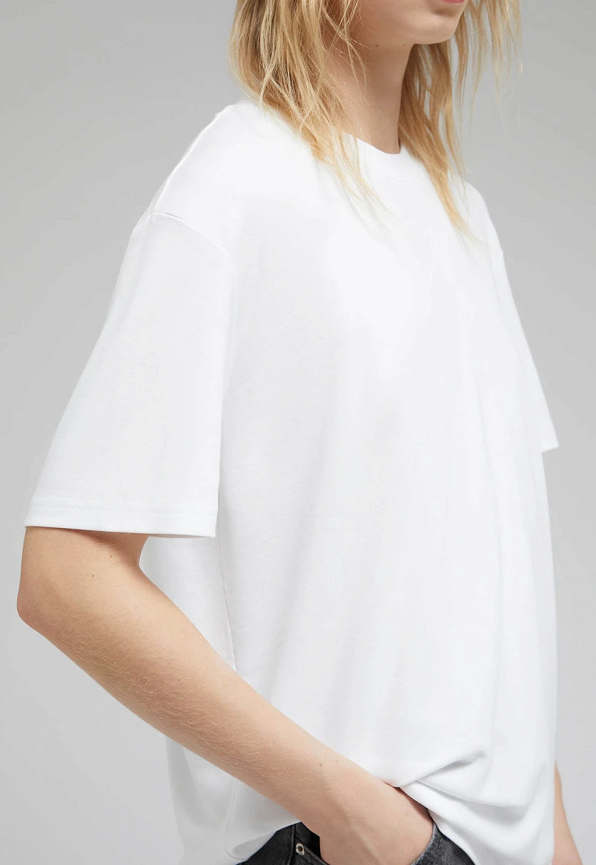 Футболка свободного кроя из хлопка, Модель FAF110142, Фото №5