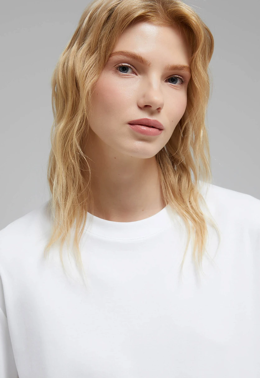 Футболка свободного кроя из хлопка, Модель FAF110142, Фото №8