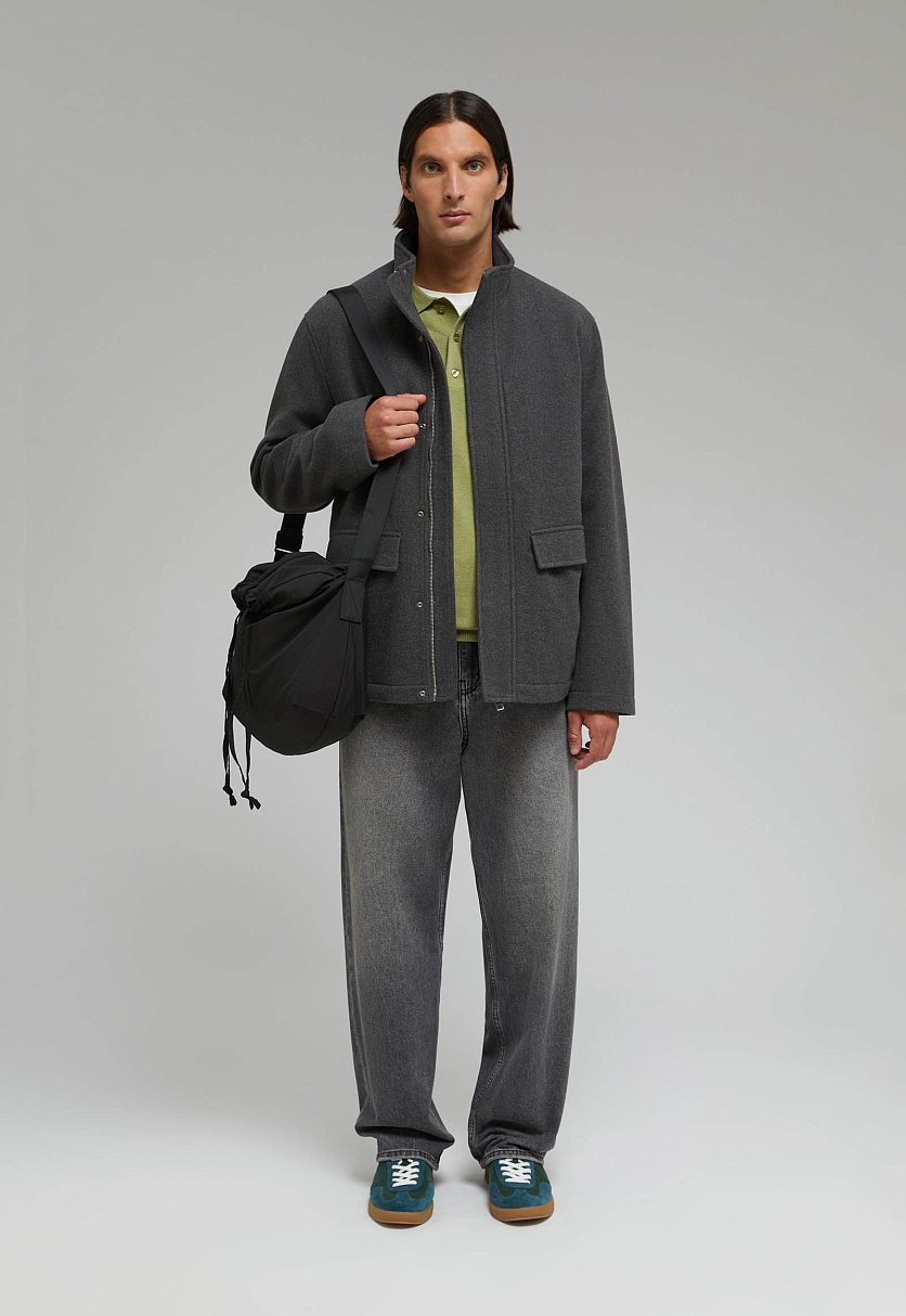 Утепленная куртка с воротником-стойкой