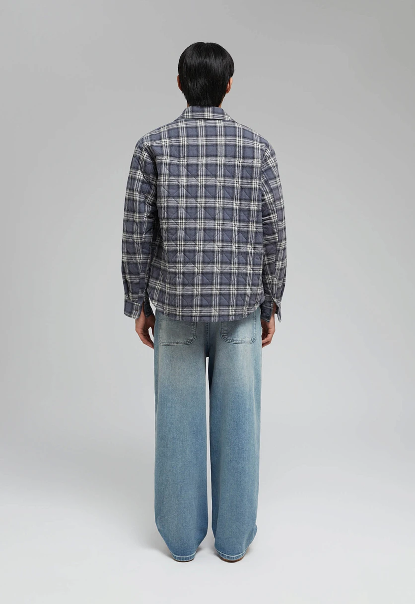 Утепленная куртка-рубашка в клетку, Модель FAF21000, Фото №4