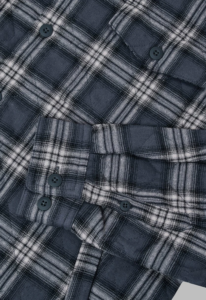 Утепленная куртка-рубашка в клетку, Модель FAF21000, Фото №7