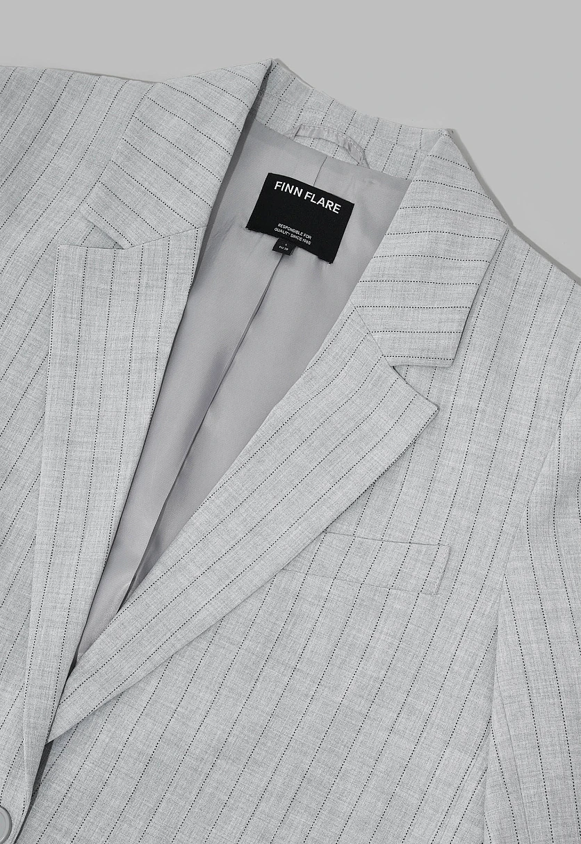 Однобортный жакет в полоску, Модель FAF11079, Фото №5