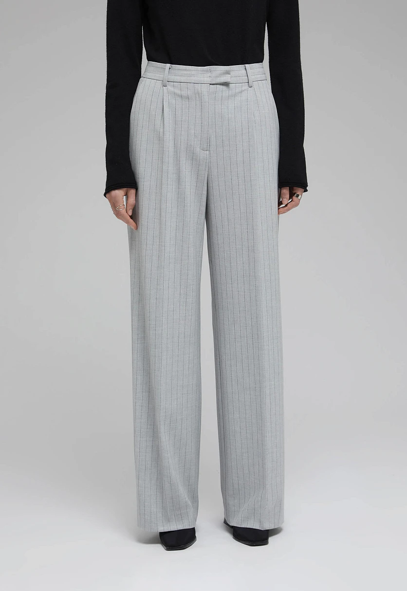 Прямые брюки в полоску, Модель FAF11080, Фото №9