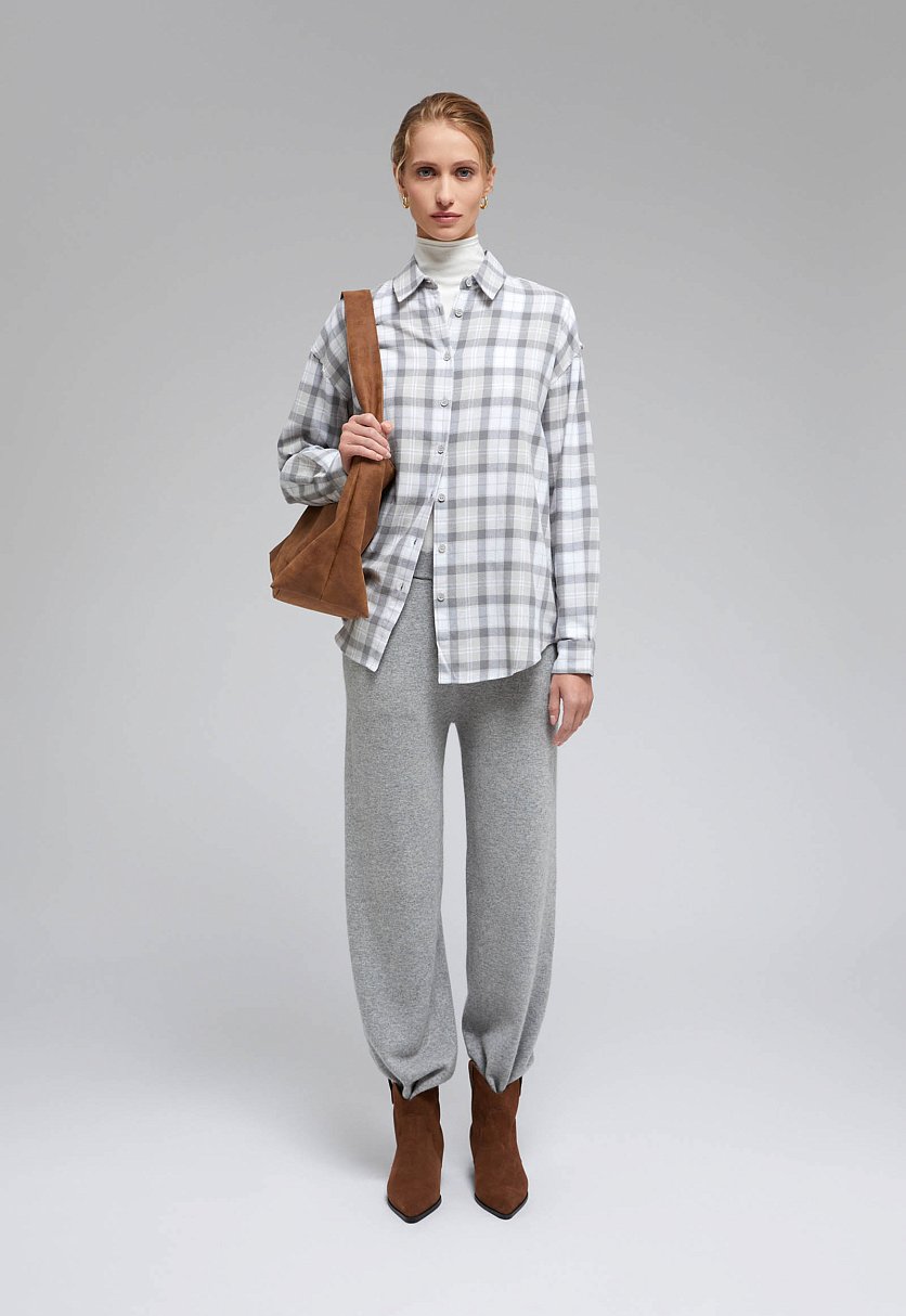 Рубашка оверсайз из хлопковой фланели